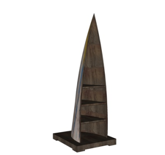 现代实木装饰柜su模型