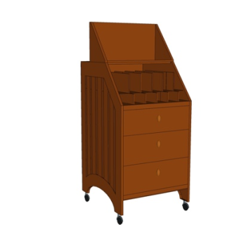 现代实木储物柜su模型