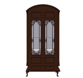 欧式实木装饰柜su模型