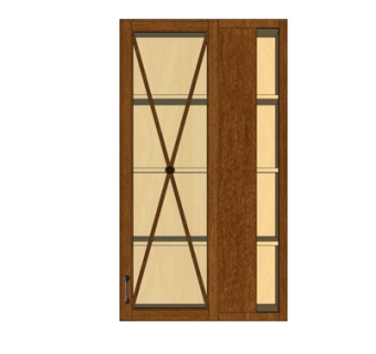 现代实木衣柜su模型