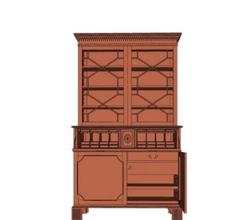 简欧实木装饰柜su模型