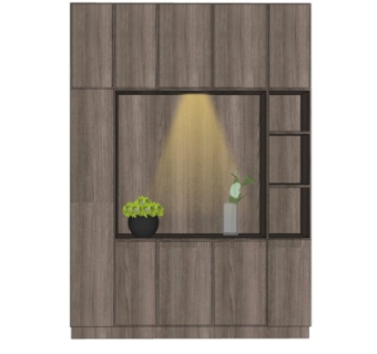 现代实木玄关衣柜柜su模型衣柜su模型