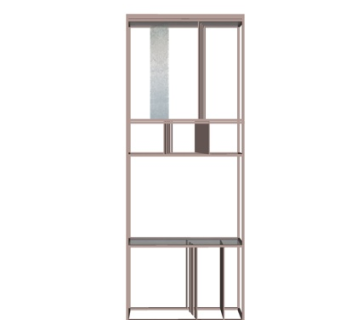 现代实木装饰架su模型