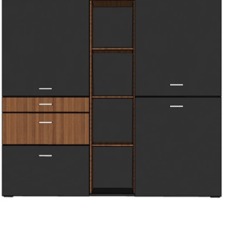 现代实木衣柜su模型