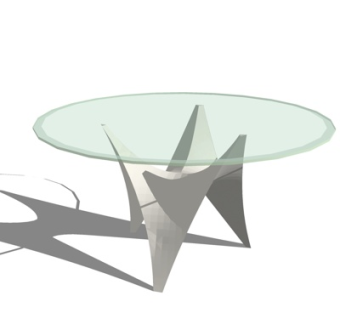现代玻璃茶几su模型