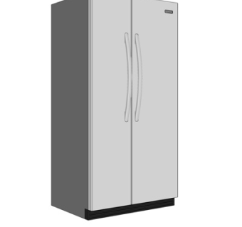 现代双门冰箱su模型