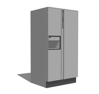 现代双门冰箱su模型