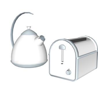 现代热水壶su模型