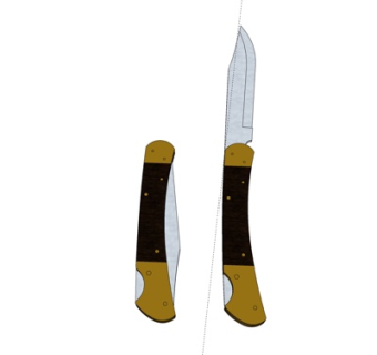 现代折叠刀su模型