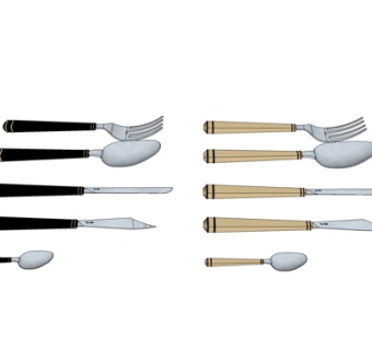 现代餐具su模型