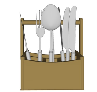 现代餐具su模型