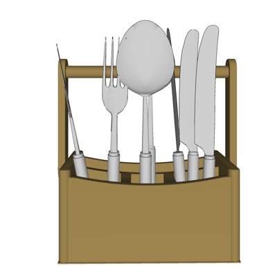 现代餐具su模型