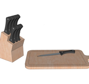 现代刀具收纳盒su模型