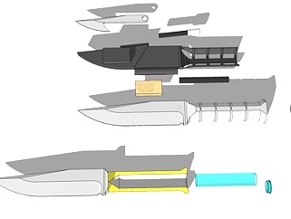 现代金属匕首su模型