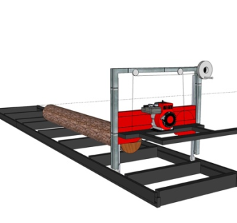 现代木头切割机su模型