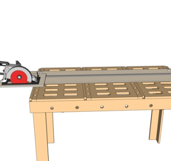 现代木头切割机su模型