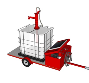 现代水车su模型