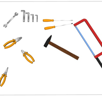 现代扳手钳子锤子su模型