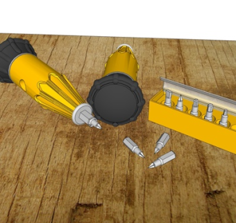 现代电动螺丝刀su模型