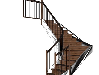 现代L型楼梯su模型