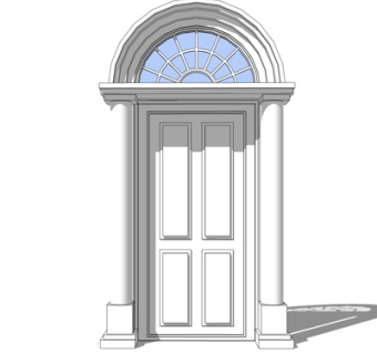 简欧入户大门su模型