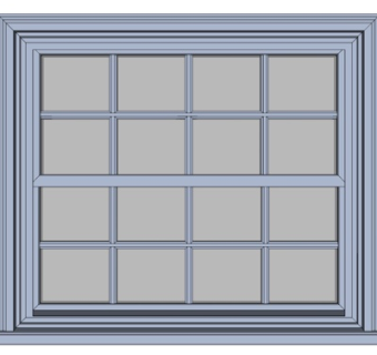 简欧窗户su模型