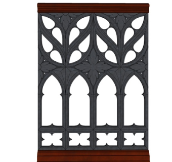 欧式铁艺窗花su模型