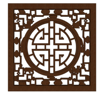 中式窗花su模型