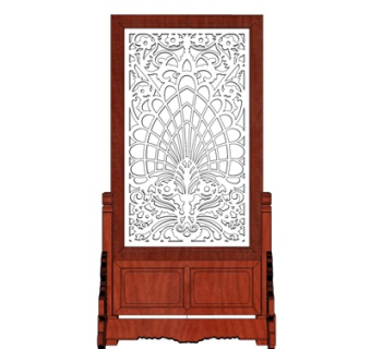 中式隔断su模型