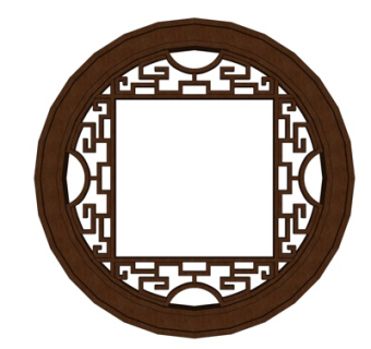 中式窗花su模型