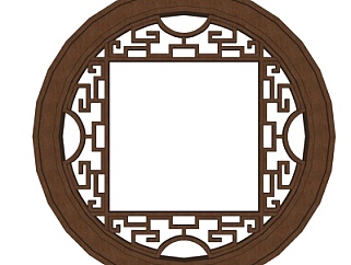中式窗花su模型