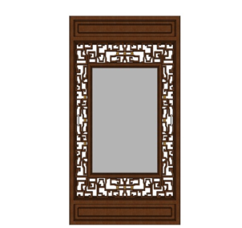 中式窗花su模型