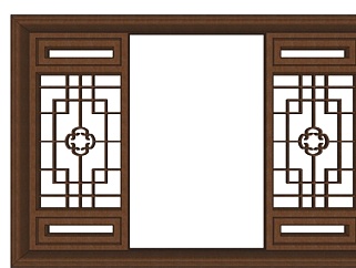 中式窗花su模型