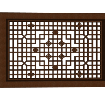 中式窗花su模型