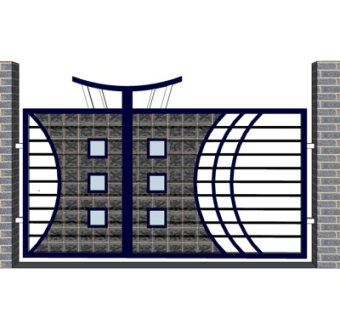 现代铁艺花园大门su模型