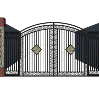 新中式铁艺花园大门su模型