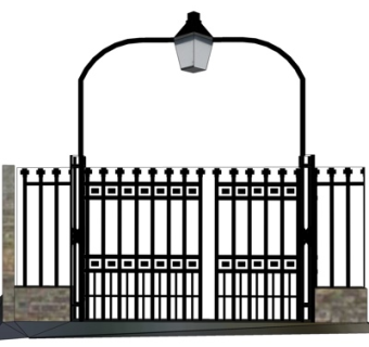 简欧铁艺花园大门su模型