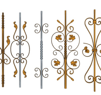 简欧铁艺雕花su模型