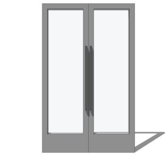 现代不锈钢玻璃门su模型