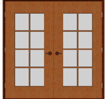 新中式不锈钢玻璃门su模型