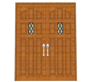 简欧双开入户大门su模型