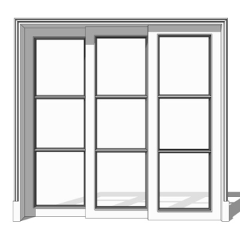 现代不锈钢玻璃推拉门su模型