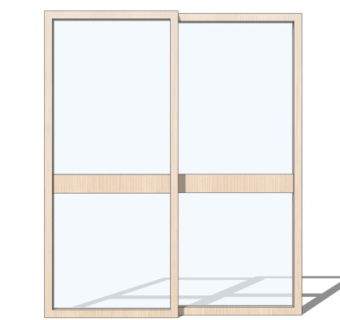 日式不锈钢玻璃推拉门su模型