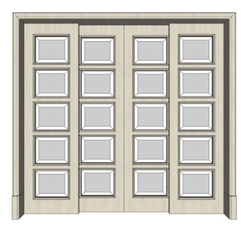 现代不锈钢玻璃推拉门su模型