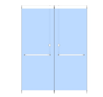 现代不锈钢玻璃推拉门su模型