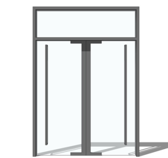 现代不锈钢玻璃推拉门su模型