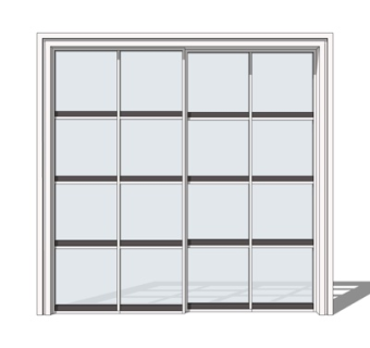 现代不锈钢玻璃推拉门su模型