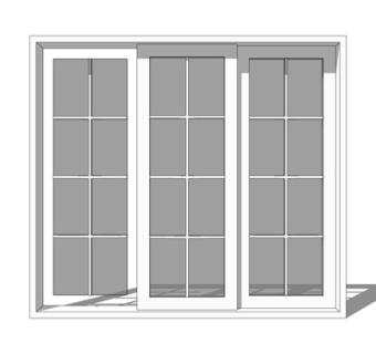 现代不锈钢玻璃推拉门su模型
