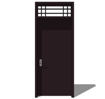 新中式房门su模型