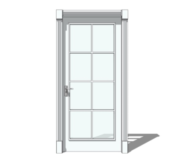 简欧房门su模型